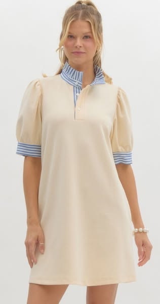 Solid Short Sleeve Polo Dress