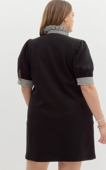 Solid Short Sleeve Polo Dress