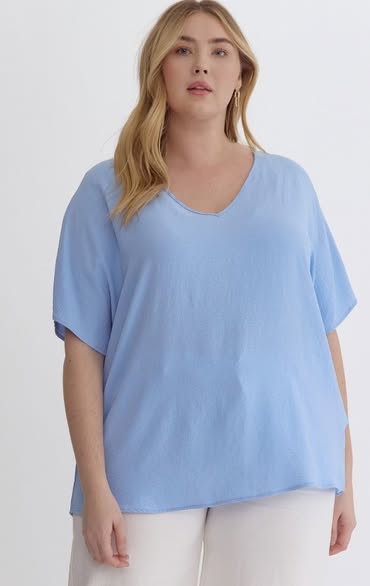 Classic Solid V-Neck Top